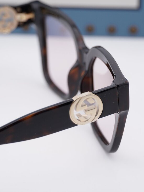 Gucci GG1023S 006 Cat Eye Sunglasses - Dark Havana\\ Pink Photocromic main image 10